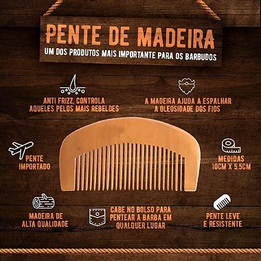 Pente de madeira