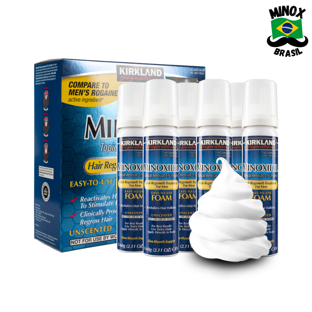 Minoxidil Kirkland 5 Espuma Caixa 6 Unid 6 Meses De Tratamento